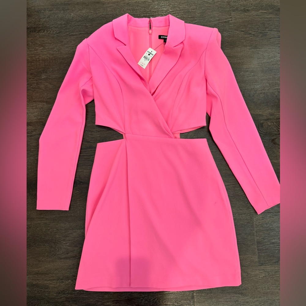 Express Neon Pink Cutout Mini Dress